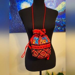 SATIN HAND BEADED CINCH PURSE